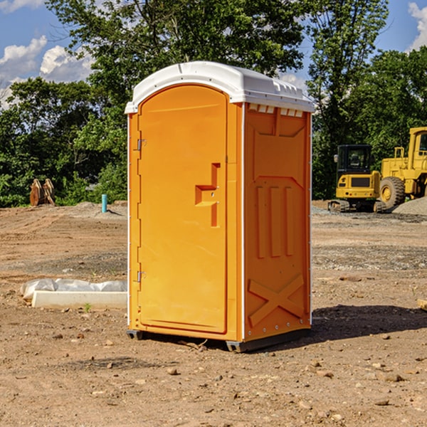 how often are the porta potties cleaned and serviced during a rental period in Hoxie Kansas